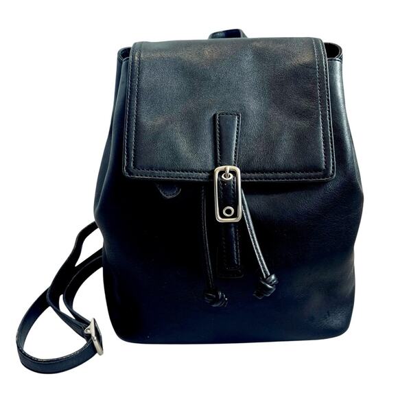 Coach Vintage Y2K Black Smooth Leather 9858 Legacy Backpack Daypack Rucksack - Picture 2 of 13